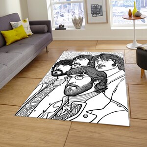The Beatles Rug, The Beatles Gift, Music Rug, For Living Room Rug, Fan Rug, Area Rug, Non Slip Floor Rug, Saloon Rug, Digital Rug