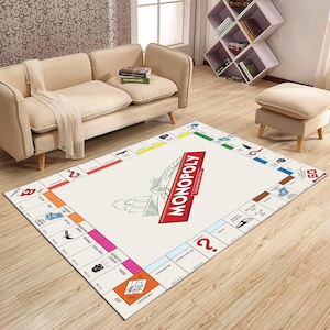 Monopoly Rug,Board Game Rug,Food Democracy,Popular Game,Living Room Rug,Colorful Rug,Modern Area Rug,Abstract Rug,Printed Rug,Game Room Rug