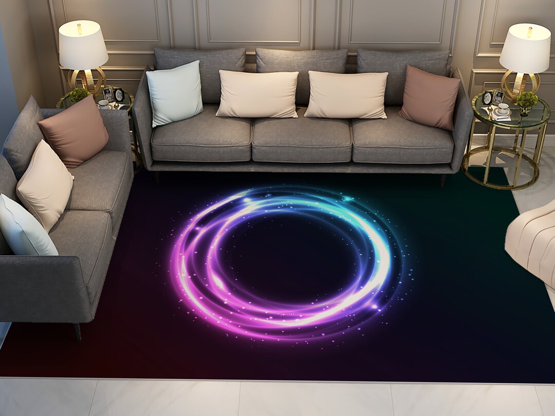 Solar Rug, Space Rug, Neon Rug, Planet Rug, Home Decor, Living Room Rug ...