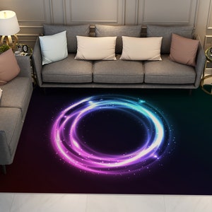 Solar Rug, Space Rug, Neon Rug, Planet Rug, Home Decor, Living Room Rug, Rug For Bedroom, Area Rug, Non-Slip Rug, Digital Rug