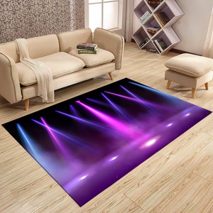 Gaming Room Rug, E-Sport Rug, Neon Look Rug, Colorful Rug, Gamer Rug, Purple Rug, Shining Rug, Gift For Gamers, Boys Girls Room Rug,Area Rug