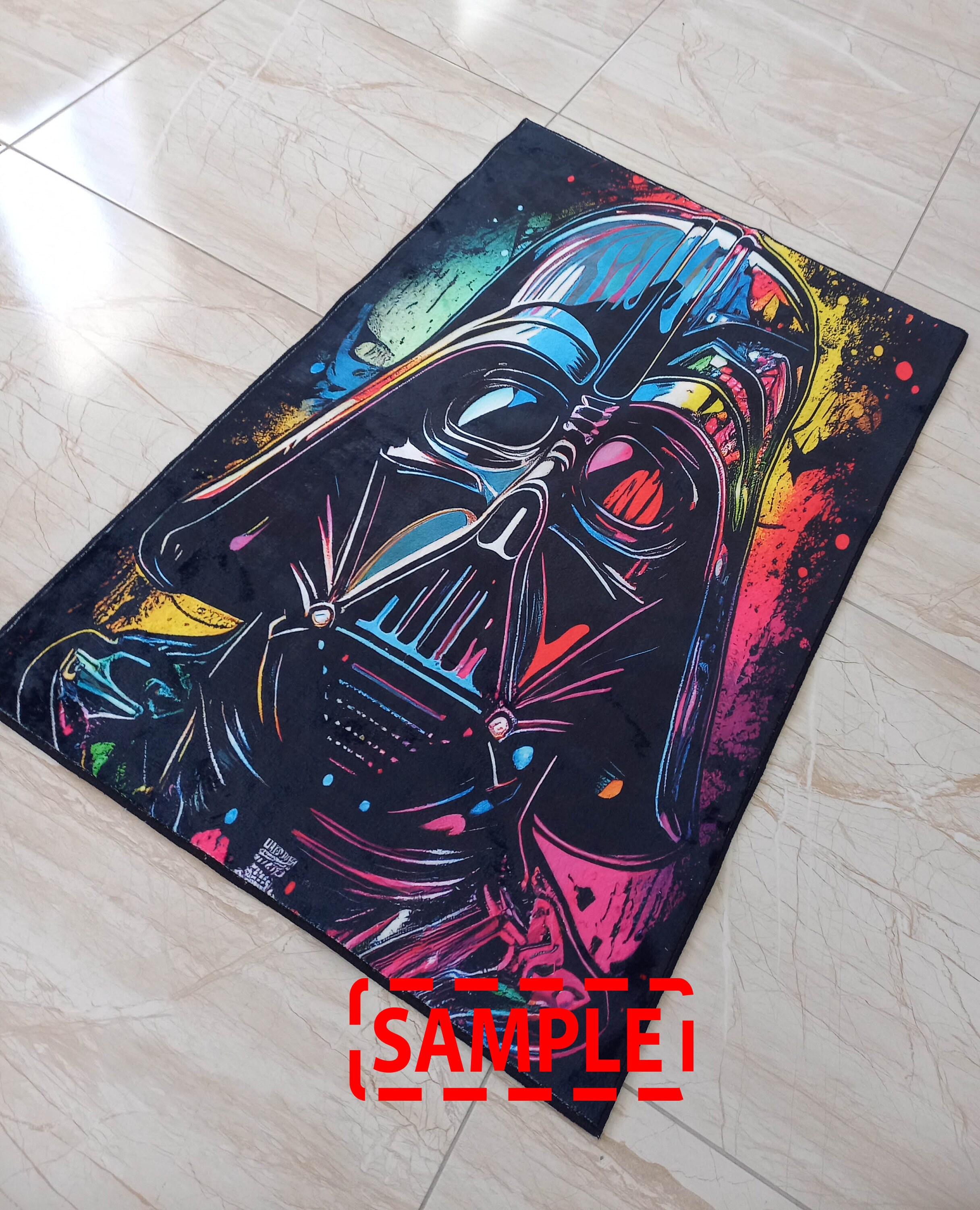 Starwars Rug,darth Vader Rug,starwars Patterned Rug,colorful Rug,neon ...