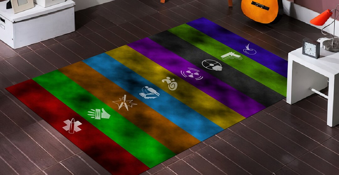 Game Themed Rug, Gaming Room Rug, Famous Tactical Game, Colorful Rug ...