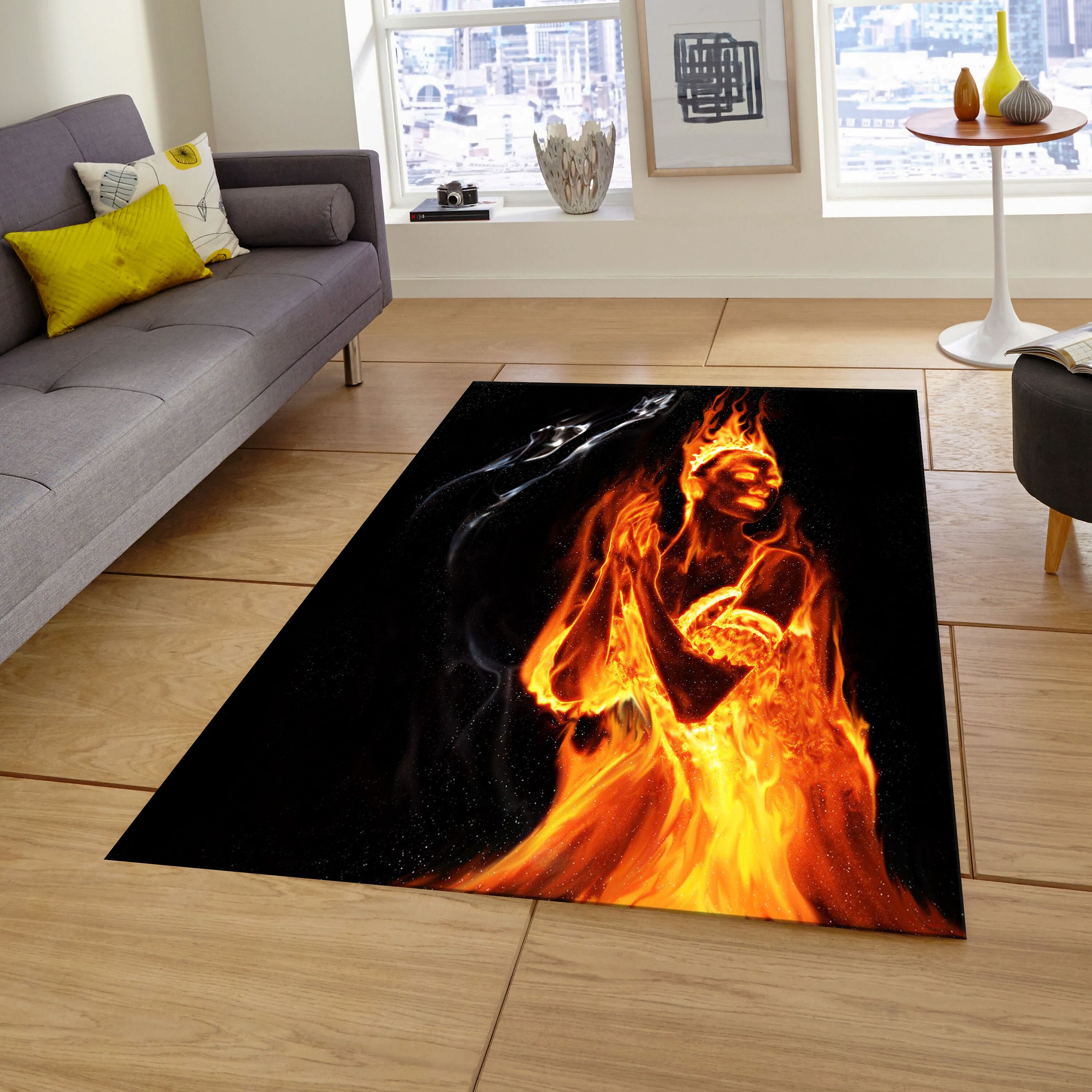 Fire Rugs Custom Flame Rug,burning Rug,fire Rug,woman Rug,beauty Queen Rug,custom Rug ...