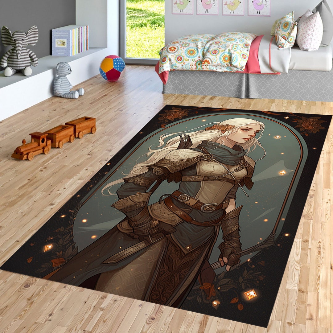 Anime Rug, Elf Rug, Anime Girl Rug, Rug for Kids,custom Rug,home Decor ...