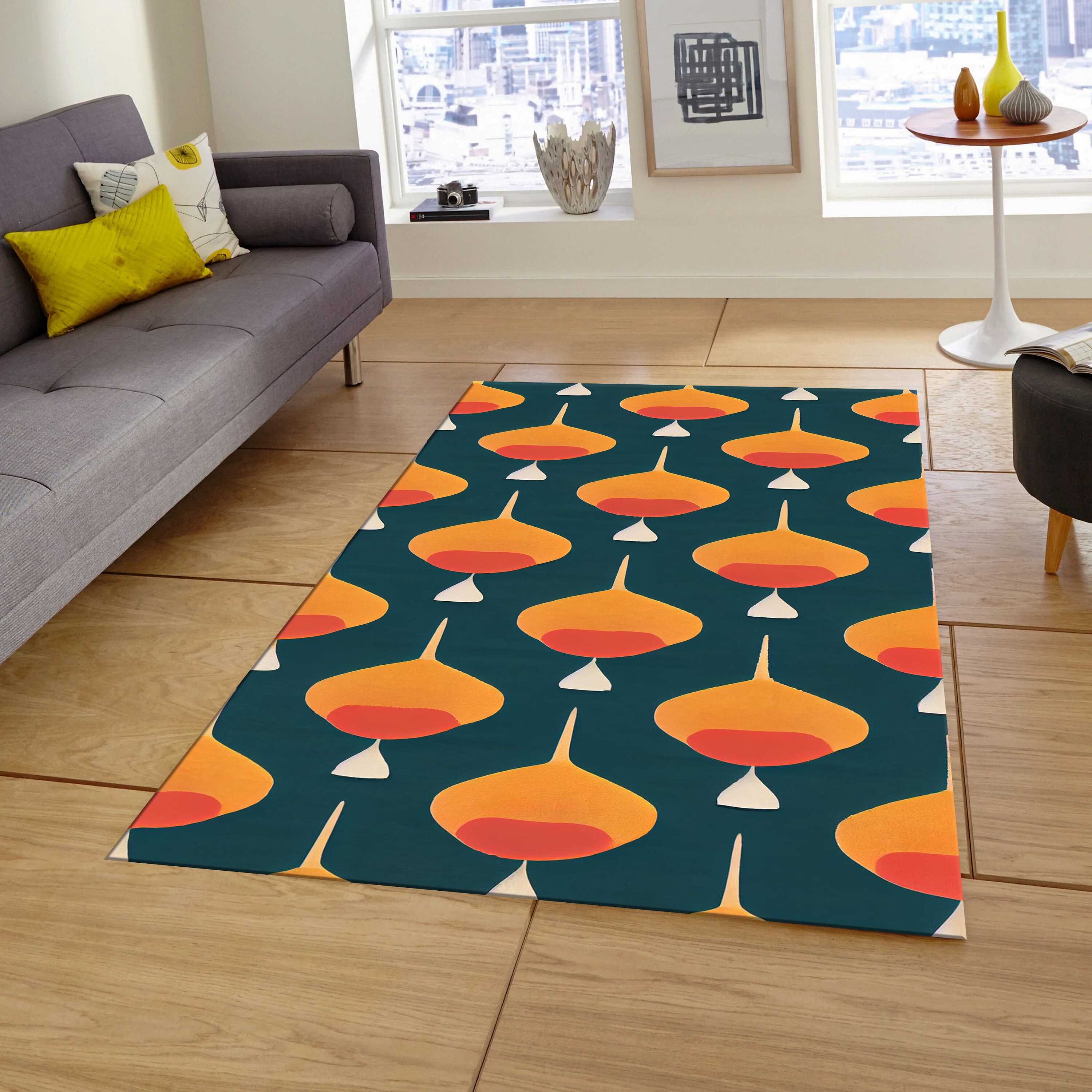 Mid Century Rugmid Century Modern Rugmid Century Modern Area - Etsy