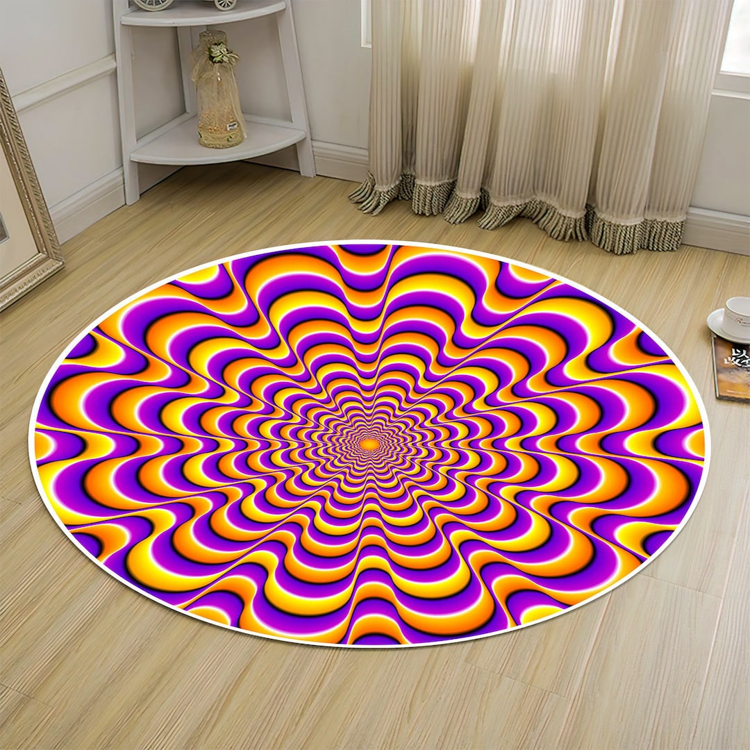 Integrative Visual Rug Psychedelic Optical Illusion Rug,vortex Rug,round Rug,trippy Rug,home ...