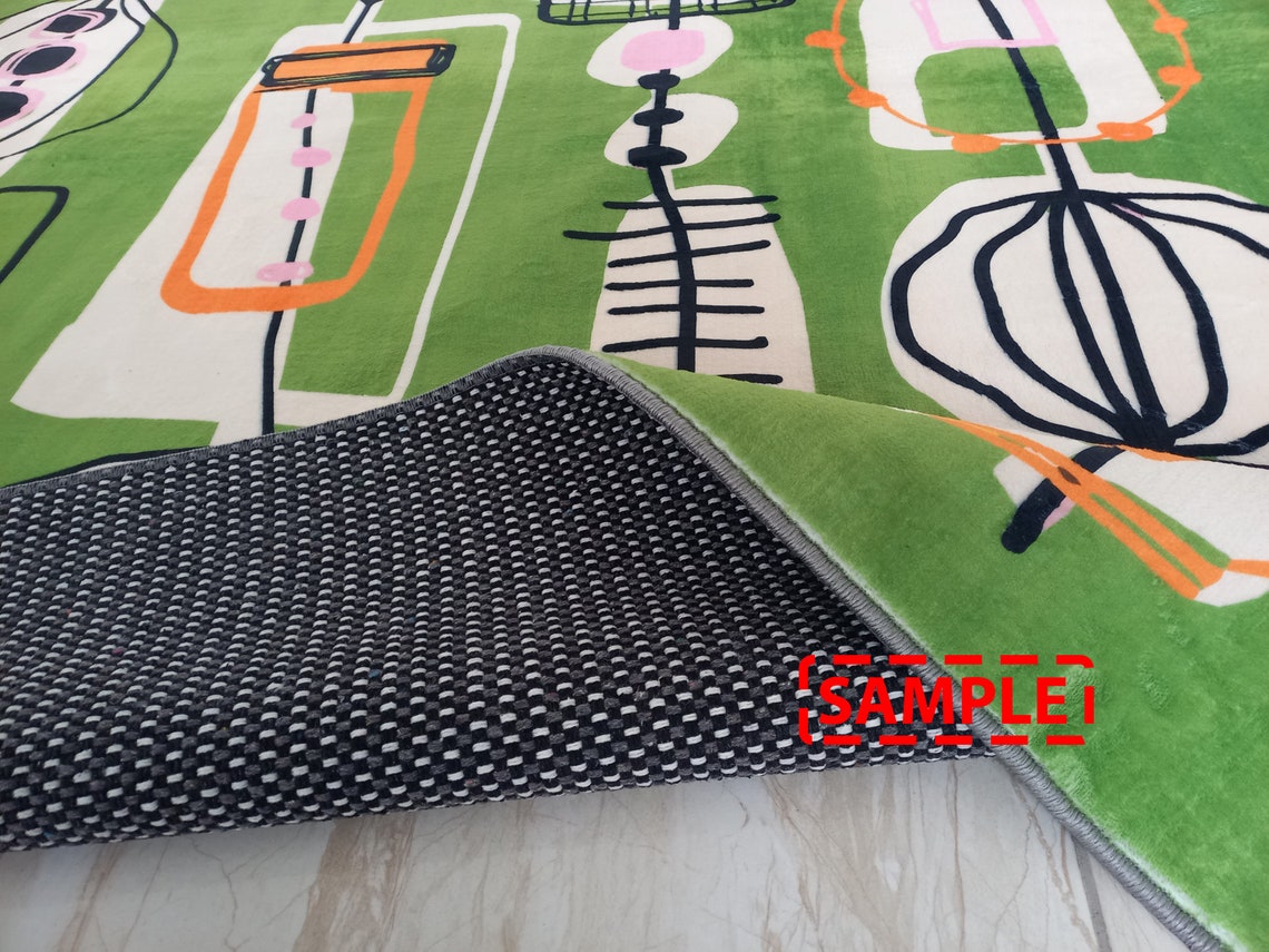 Mid Century Rug,mid Century Modern Rug,mid Century Decor,abstract Rug