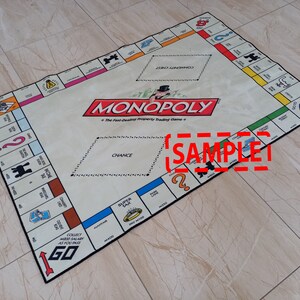 Monopoly Design Rug Monopoly Rug,board Game Rug,money Rug,popular Game,living Room Rug ...