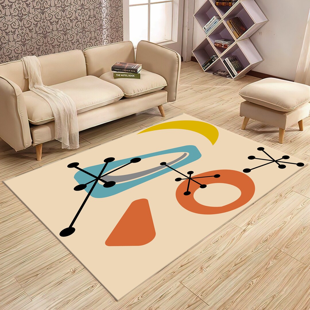 Mid Century Rug,mid Century Modern Rug,mid Century Decor,abstract Rug