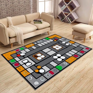 Monopoly Rug,Board Game Rug,Money Rug,Popular Game,Living Room Rug,Colorful Rug,Modern Area Rug,Abstract Rug,Printed Rug,Game Room Rug