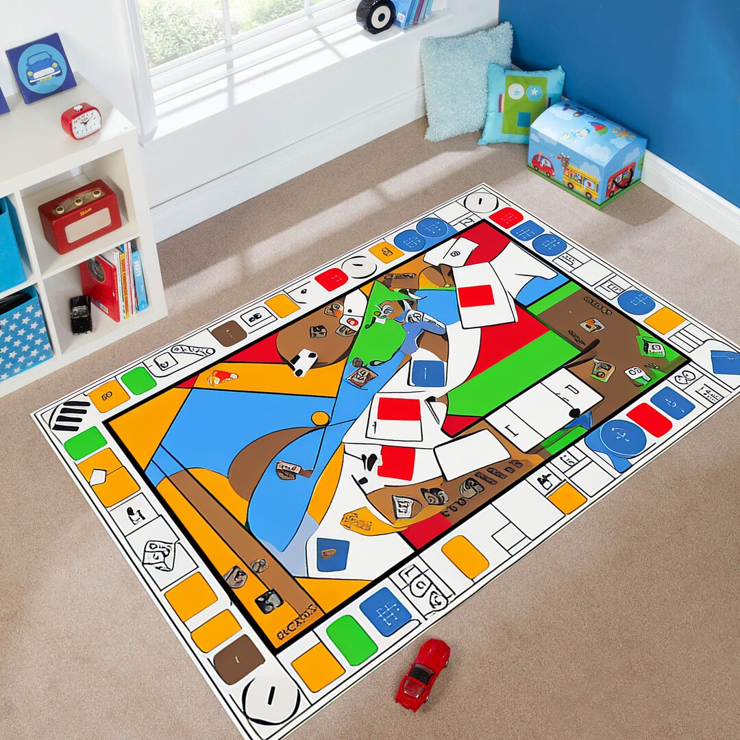 Monopoly Design Rug Monopoly Rug,board Game Rug,money Rug,popular Game,living Room Rug ...