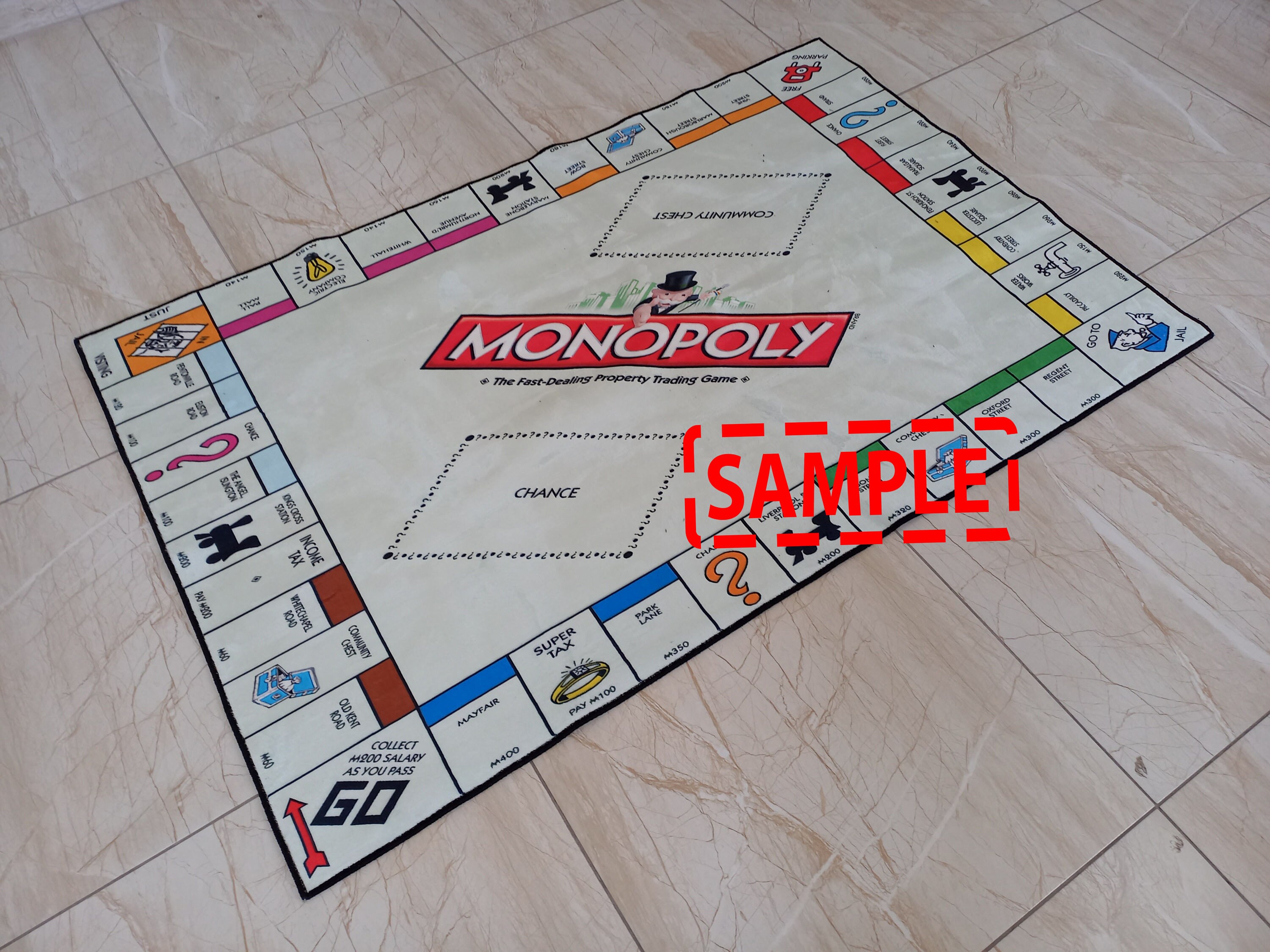 Monopaly Rug Monopoly Rugboard Game Rugmoney Rugpopular Gameliving Room - Etsy
