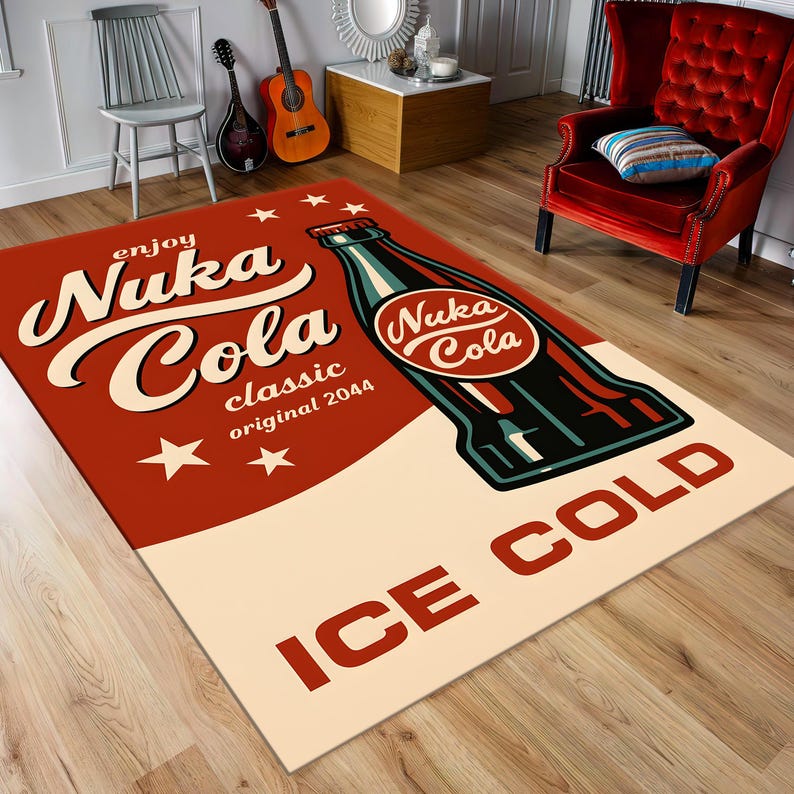 Atomic Fallout Rug Nuka Cola,the Nuclear Age,retro Looking,nuka Cola Rug,please Stand By ...