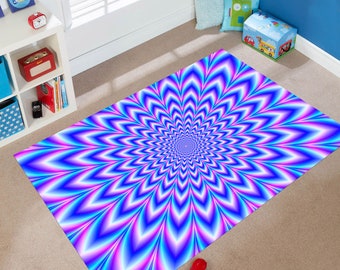 Psychedelic Optical illusion Rug, Vortex Rug, Trippy Rug, Home Decor, Custom Rug, Area Rug, Rug for Living Room, Non Slip Rug, Digital Rug