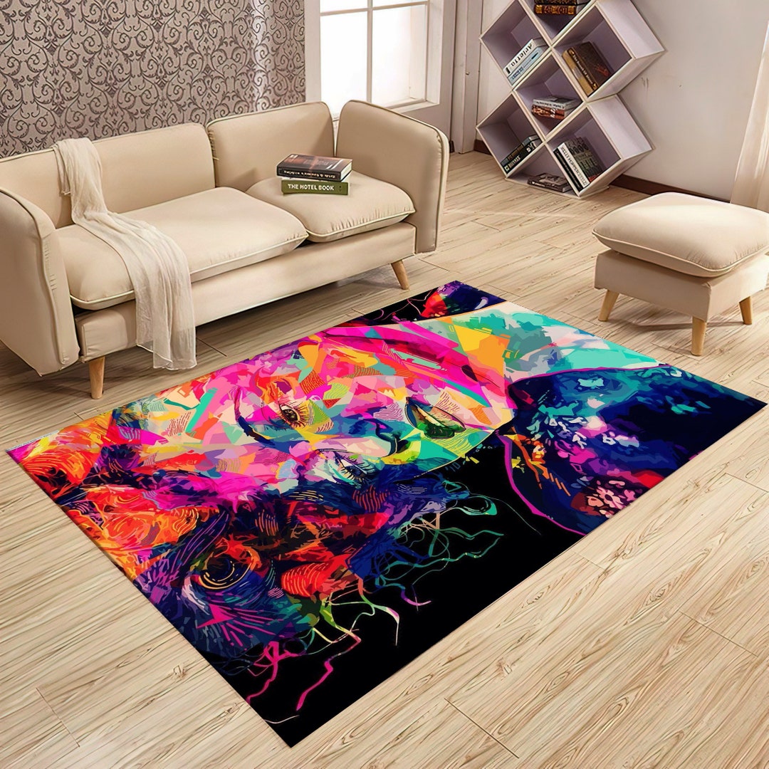 Art Aesthetic Rug, Art Rug, Home Decor, Colorful Rug, Modern Rug ...