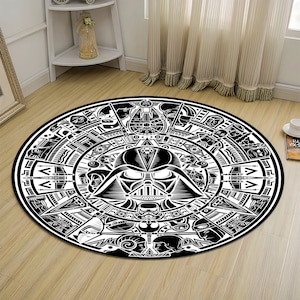 Starwars-tapijt, Azteekse kalender, Darth Vader-tapijt, Tapijt met Starwars-patroon, Rond tapijt, Decoratief tapijt, Abstract tapijt, Coole tapijten, Bedrukt tapijt