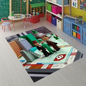 Monopoly Rug,Board Game Rug,Money Rug,Popular Game,Living Room Rug,Colorful Rug,Modern Area Rug,Abstract Rug,Printed Rug,Game Room Rug