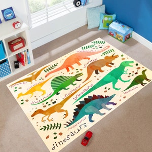 Tapis à motif dinosaure,Tapis éducatif,Cadeaux dinosaure,Tapis populaire,Tapis au motif animalier,Tapis à thème,Cadeau carte,Tapis décoratif,Tapis pour chambre d'enfants,Tapis antidérapant