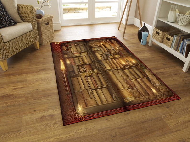 Library Rug Vintage Library Rug, Rug of Ancient Artifacts,rug of Mystical Symbols,young ...