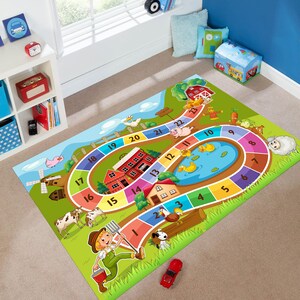 Tapijt voor kinderen, speltapijt, populair tapijt, racekleed, thematapijt, kaartcadeau, dierentapijt, boerderijtapijt, vloerkleed, antisliptapijt, digitaal tapijt