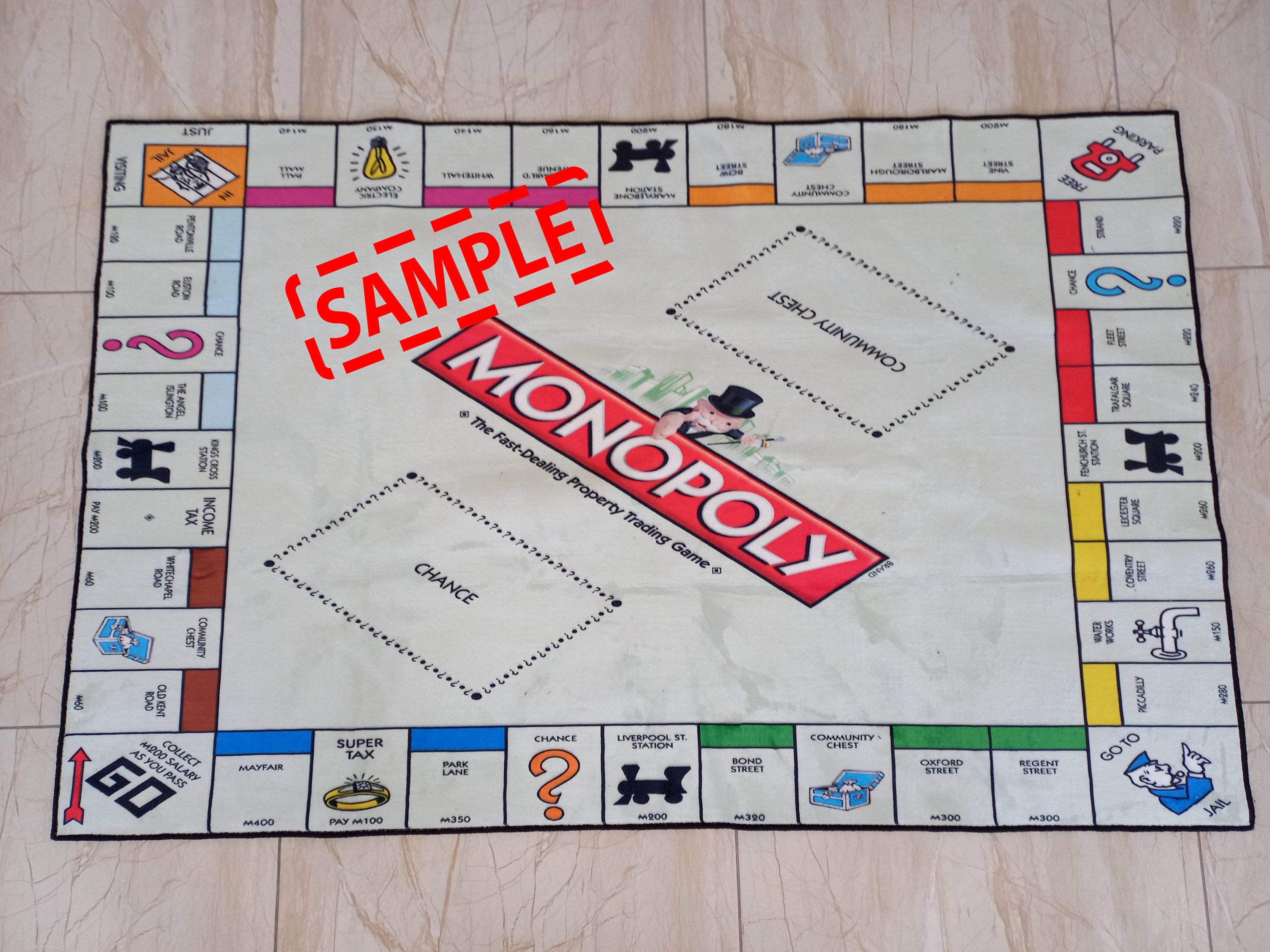 Monopoly Design Rug Monopoly Rug,board Game Rug,money Rug,popular Game,living Room Rug ...