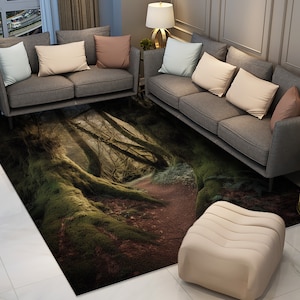 Rural Forest Rug, Animistic Energy Rug, Forest Rug, Tree Rug, Gift Rug,Area Rug,Modern Rug,Home Decor,Custom Rug,Living Room Rug,Digital Rug