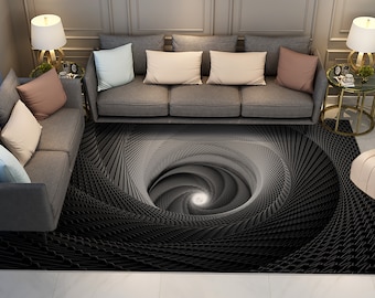 3D Vortex, Psychedelic Optical illusion Rug, Vortex Rug, Decorative Rug, Abstract Rug, Cool Rugs, Printed Rug
