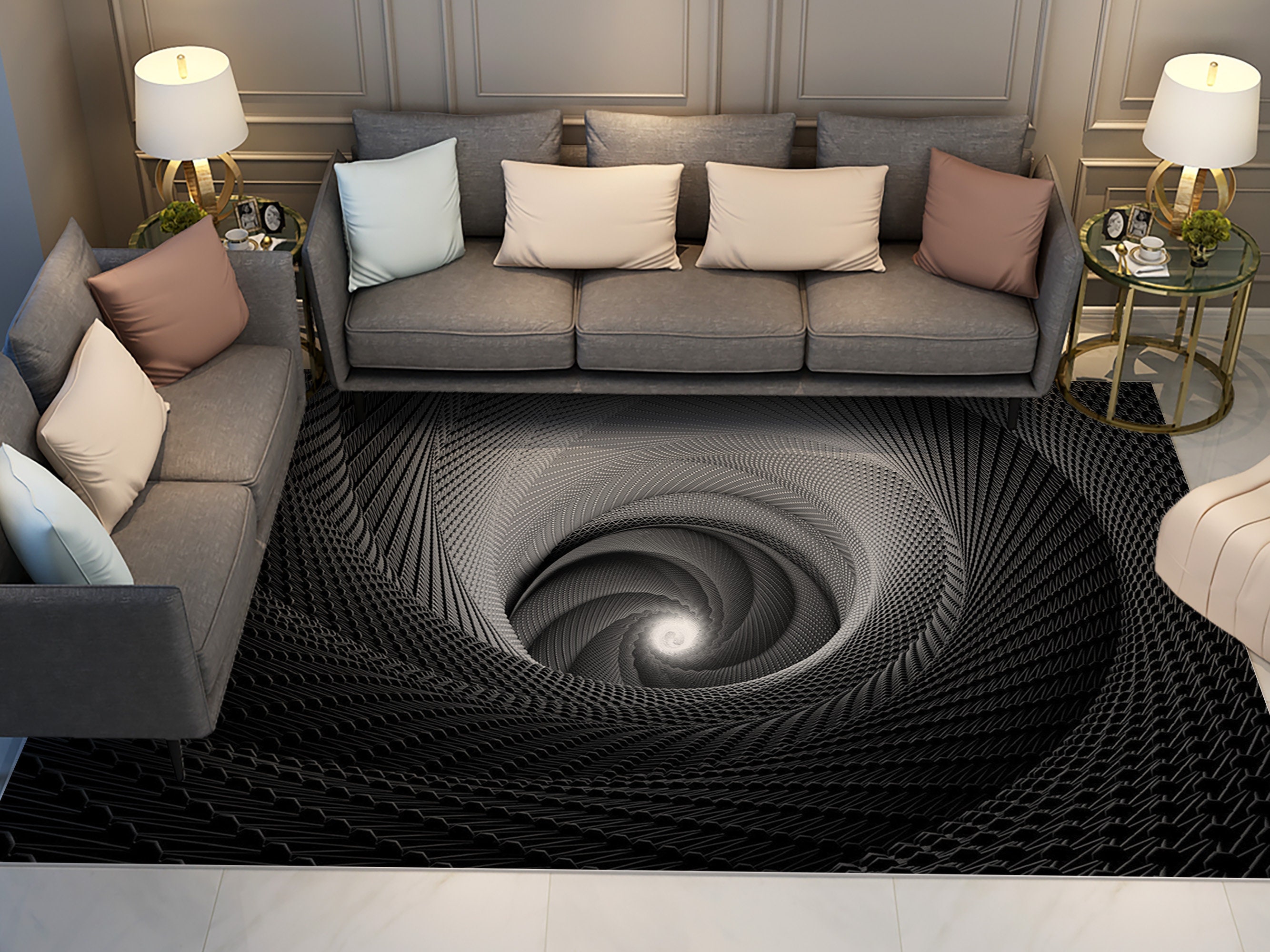 SESPQIAO 3D Vision Woonkamer Vloerkleed, Planet Fantasy Cartoon Vloermat Salontafel Slaapkamer Bankmat Voor Woonkamerslaapkamer02140 200cm