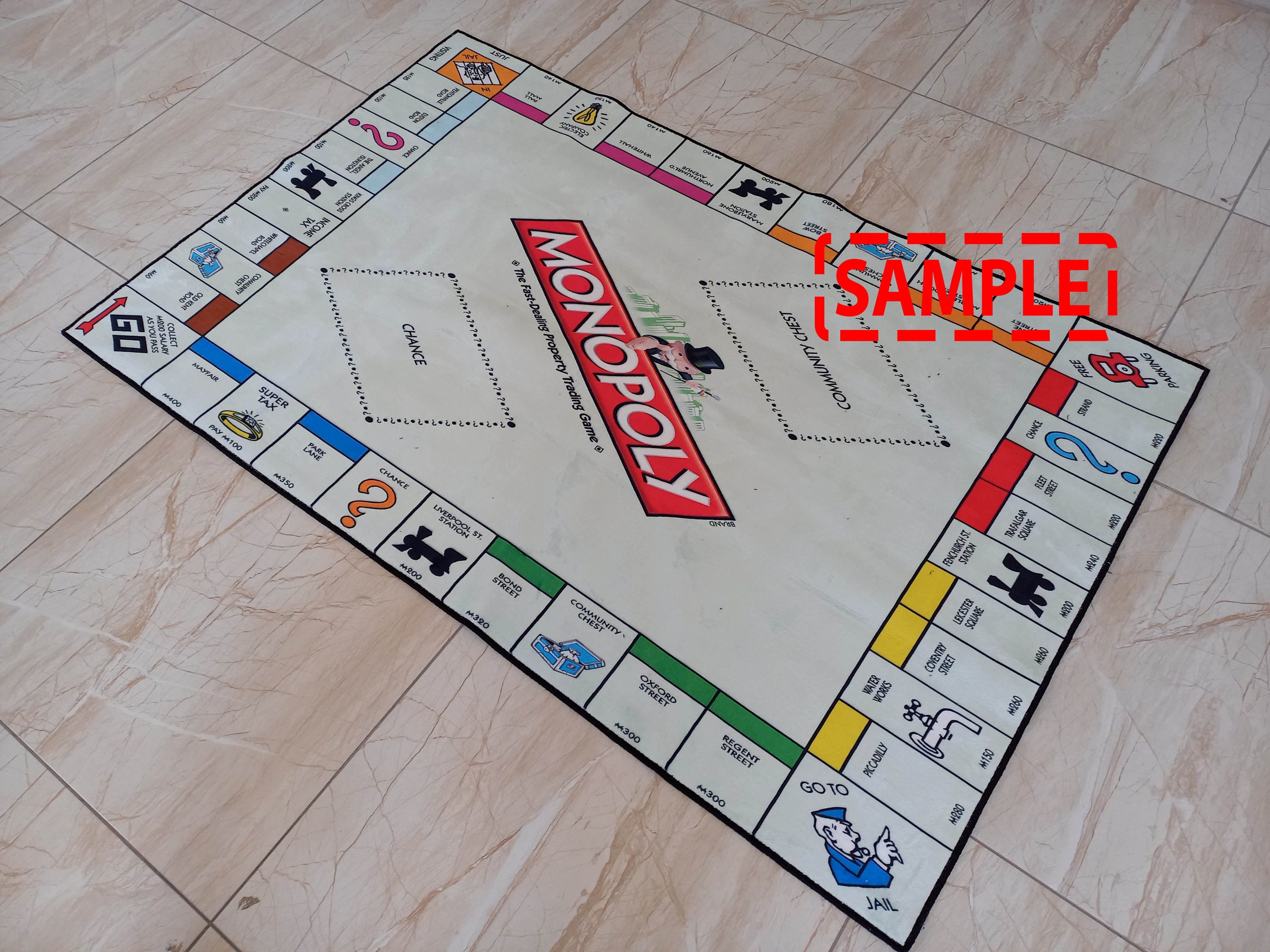 Monopoly Design Rug Monopoly Rug,board Game Rug,food Democracy,popular Game,living Room Rug ...