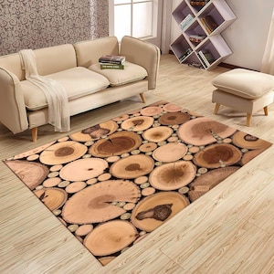 Wood Pattern Rug, Wood Decor Rug, Saloon Rug, Tree Stump Rug, for ...