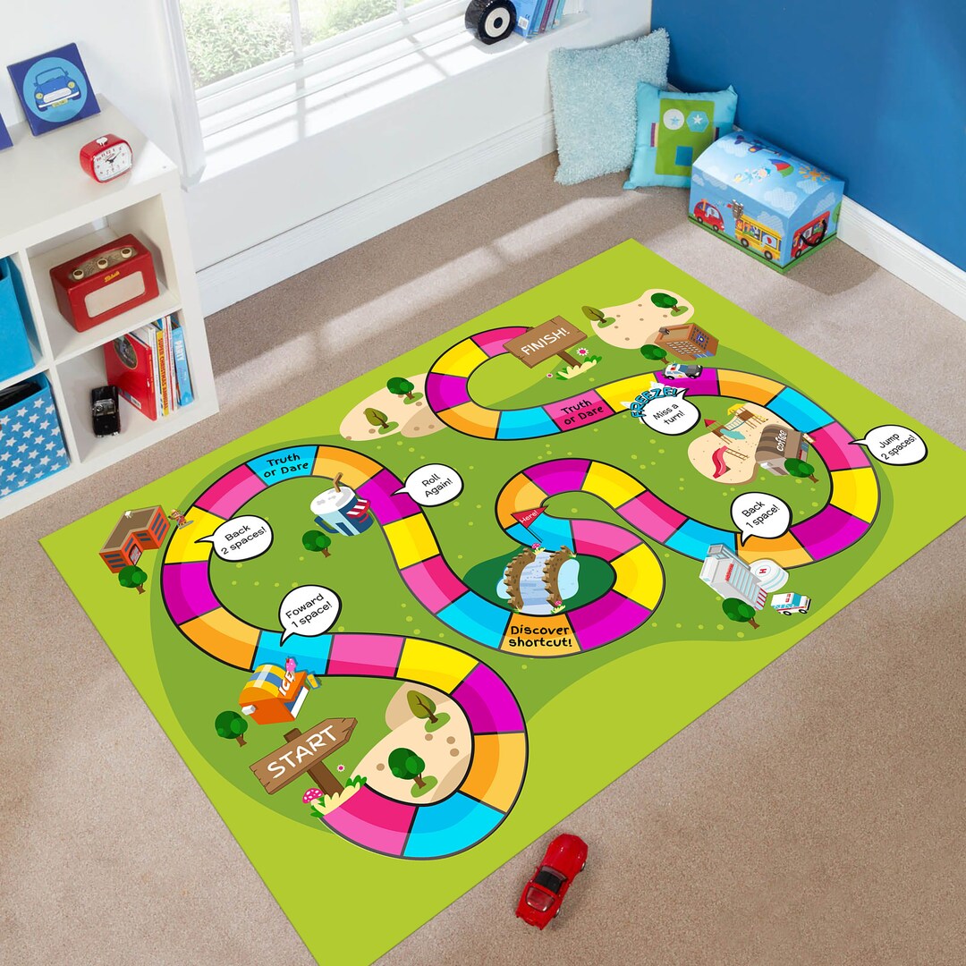Rug for Kids, Game Rug, Popular Rug, Race Rug, Themed Rug, Map Gift ...