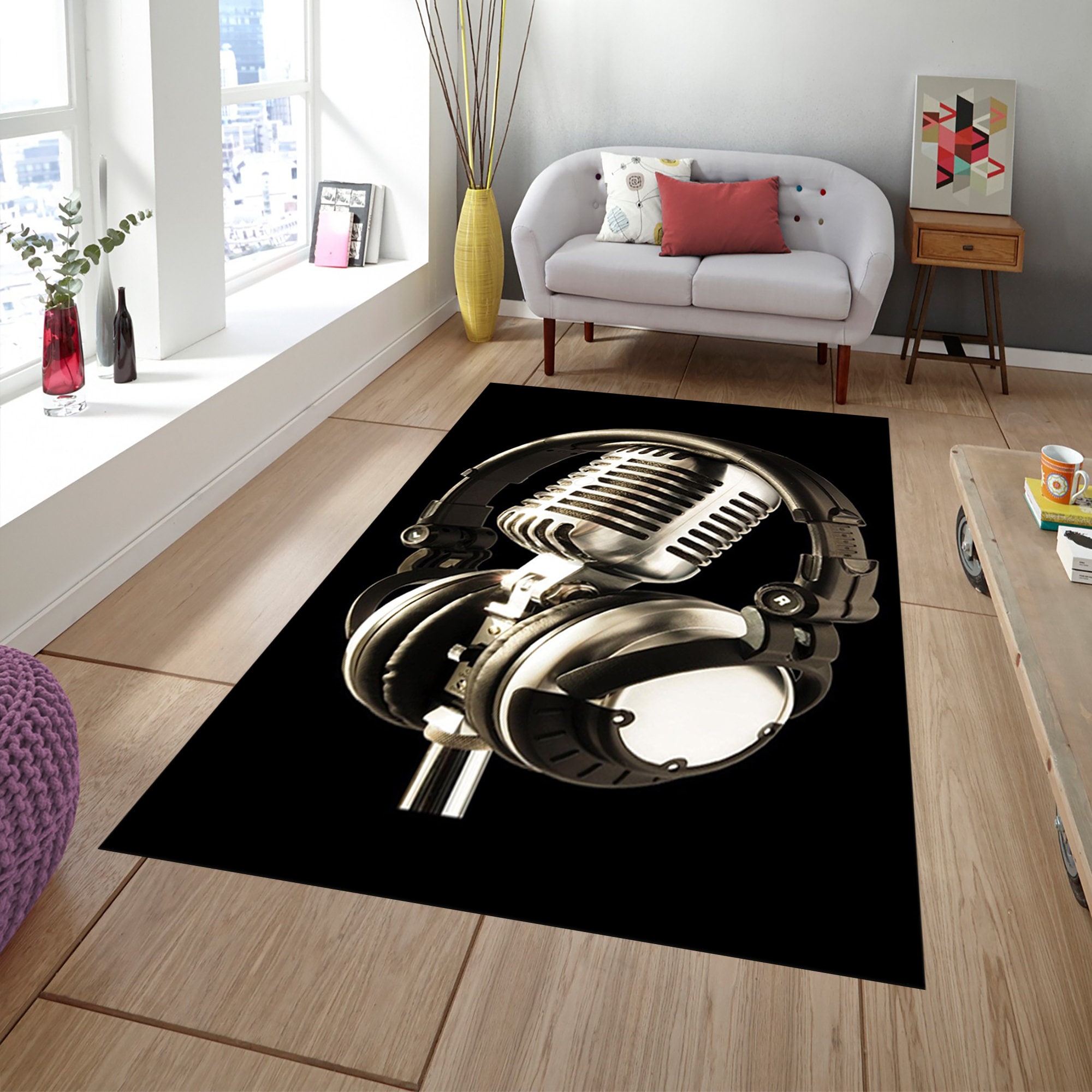 Listening Rug Musical Rug, Headphone Rug, Microphone Rug, Music Rug, Musical Gift ...