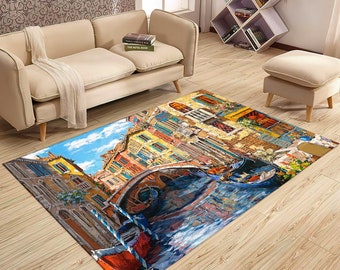 Venice Themed Rug, Modern Rug, Custom Rug, Personalized Rug, Living Room Rug, Saloon Rug, Digital Rug