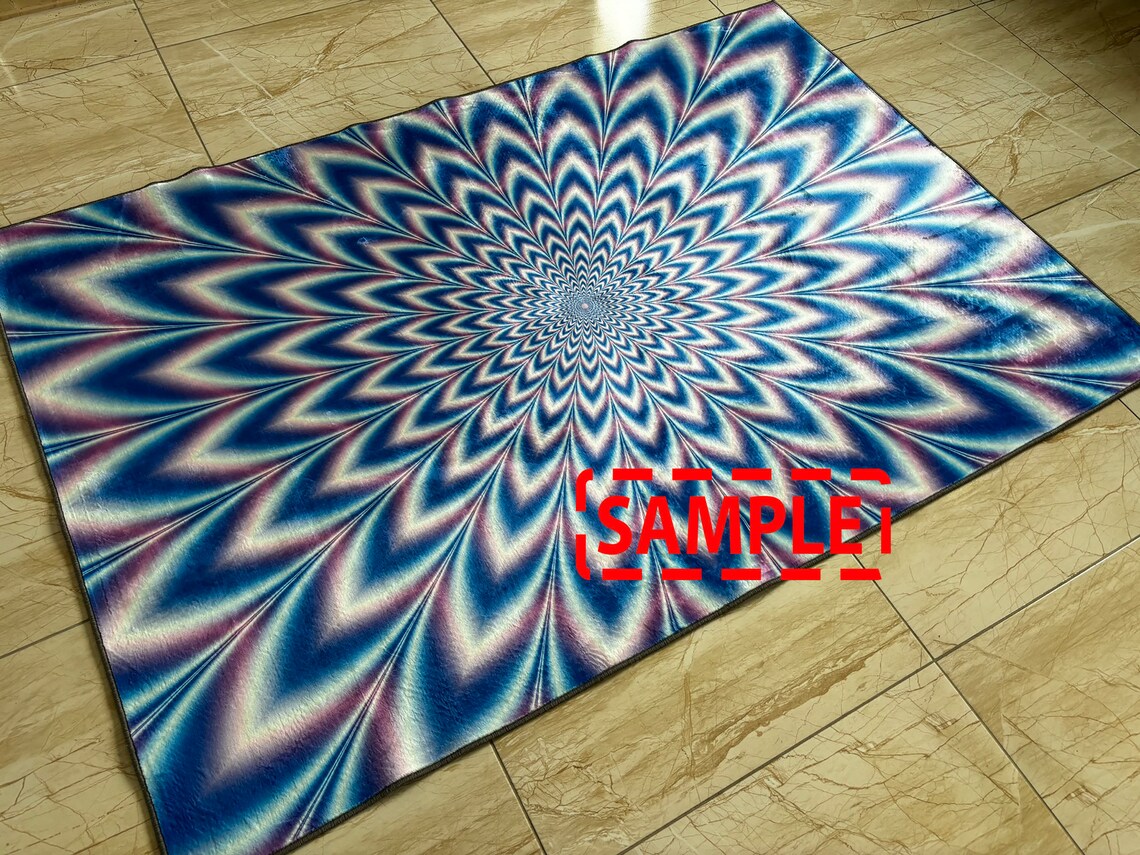 Digital Rug Psychedelic Optical Illusion Rug, Vortex Rug, Trippy Rug, Home Decor ...