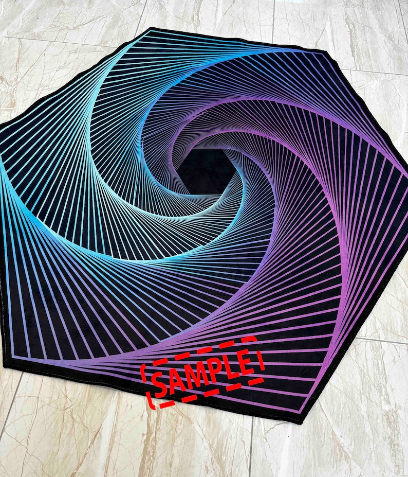 Hexagon Rug,neon Rug,illusion Rug,geometric Rug,living Room Rug,gaming ...