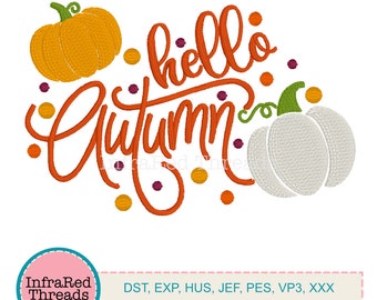 Fall Calligraphy Script Embroidery Design Large Instant Download ...