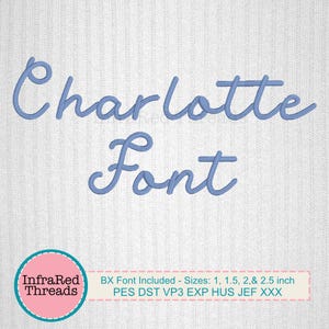 Charlotte Embroidery Font – Elegant Satin Script in 4 Sizes