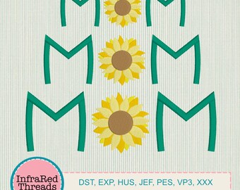 Borduurmotief zonnebloem MOM – 3 maten