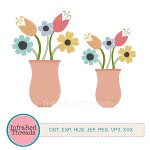 Bunch of Flowers in Vase - Embroidery Design