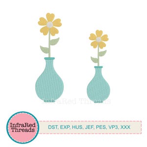 Flower in Vase - Embroidery Design