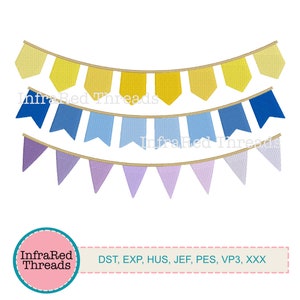 Banner/Bunting - 8 Flags - 3 Styles - Embroidery Design