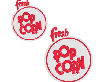 Pop-corn frais - 2 tailles - motif de broderie numérique