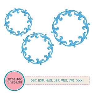 Baroque Style Monogram Frame - 3 sizes  - Embroidery Design