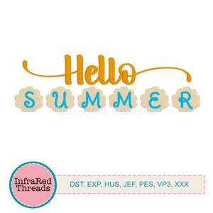 Hello Summer Shells Embroidery Design - PES, DST