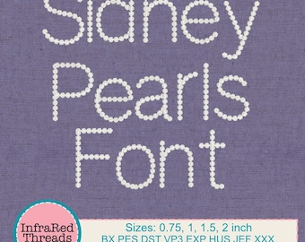 Sidney Pearls-borduurlettertype Dot-stijl lettertype in 4 maten