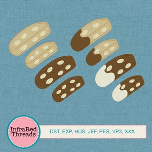 Biscotti Embroidery Design – Plain and Chocolate Variations