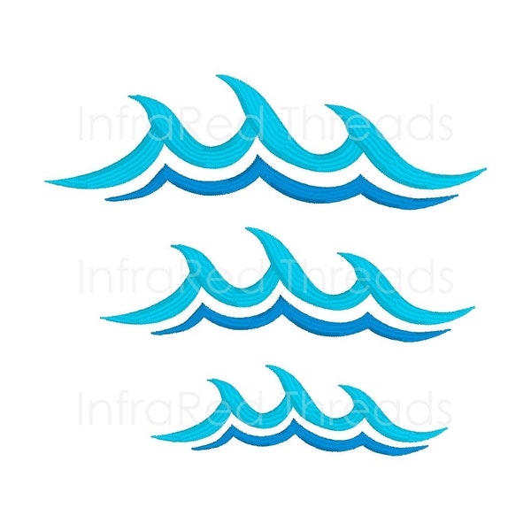 Wave Splash - 3 Sizes - Digital Embroidery Design