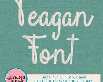 Teagan Script Embroidery Font – SX-Format & 5 Größen