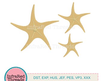 Zeesterborduurontwerp – style een set van 3 realistische zeesterren